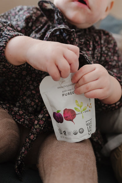 Organic Regeneratively Farmed Plum + Beet + Spinach + Spelt Puree | White Leaf Provisions