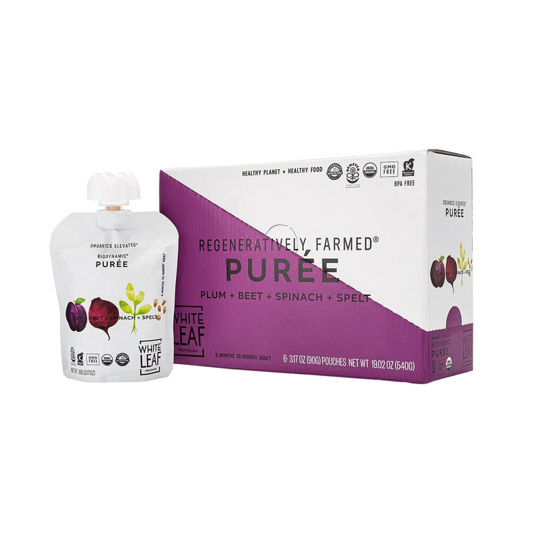 Plum + Beet + Spinach + Spelt Puree