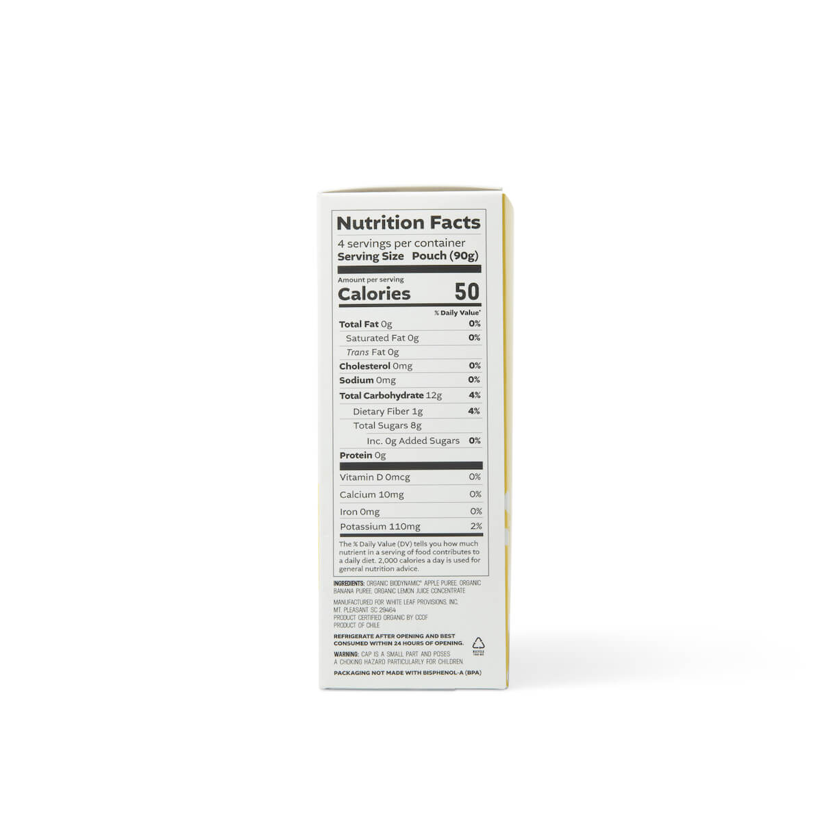 Organic Banana Applesauce nutrition info