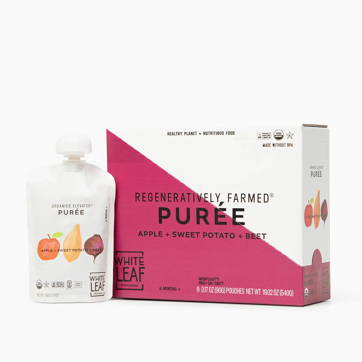 Organic Regeneratively Farmed® Apple + Sweet Potato + Beet Puree | White Leaf Provisions