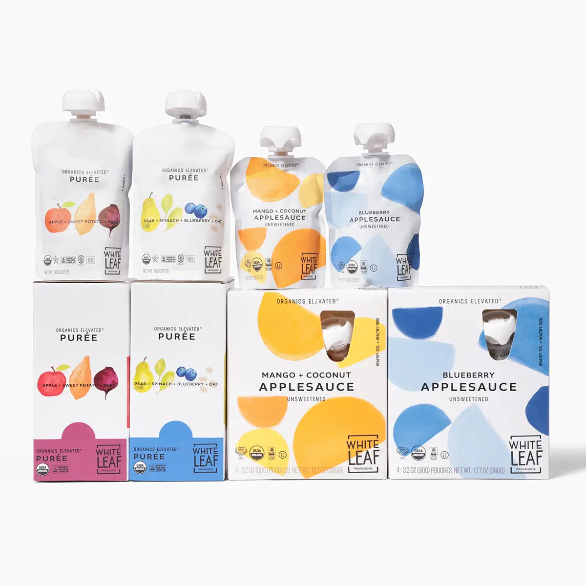 Regeneratively Farmed Essentials Bundle of clean baby food including puree and applesauce pouches