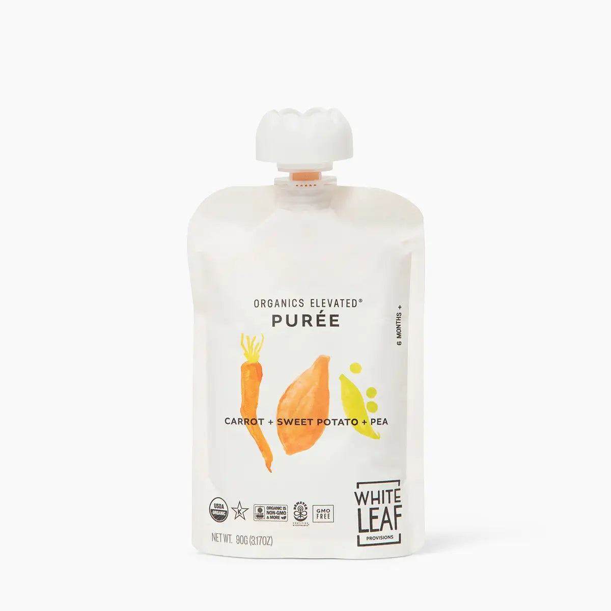 Organic Regeneratively Farmed® Carrot + Pea + Sweet Potato  Baby Food Puree