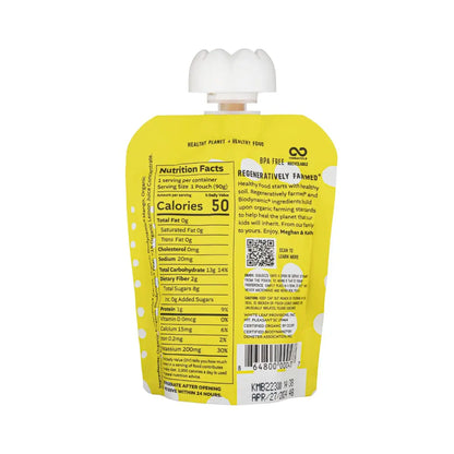 Nutrition Facts for Organic Regeneratively Farmed® Mango + Carrot + Banana + Pear Puree | White Leaf Provisions