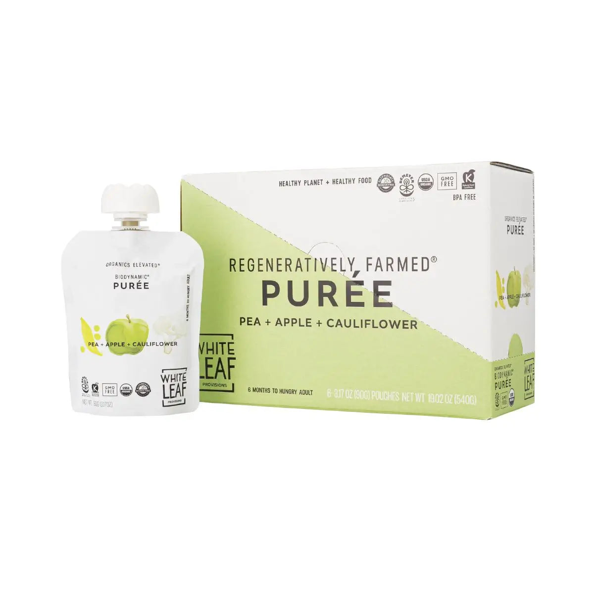 Organic Regeneratively Farmed Pea + Apple + Cauliflower Organic Infant Food | White Leaf Provisions