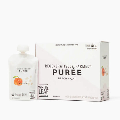 Organic Regeneratively Farmed® Peach + Oat Puree | White Leaf Provisions