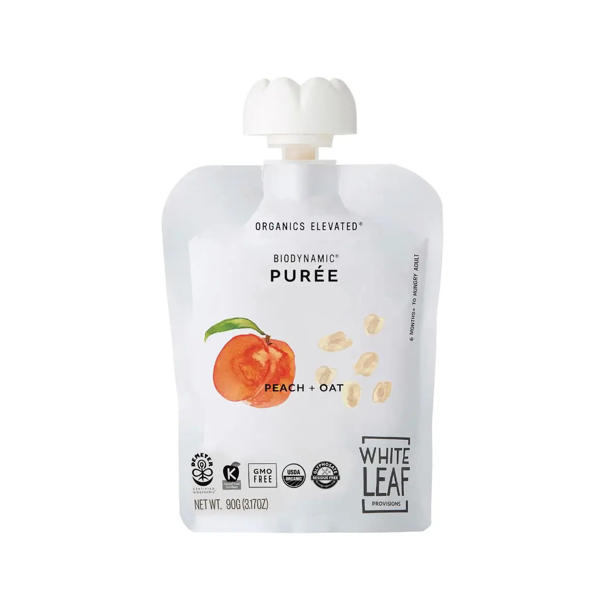 Organic Regeneratively Farmed® Peach + Oat Puree | White Leaf Provisions