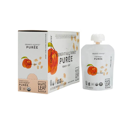 Organic Regeneratively Farmed® Peach + Oat Puree | White Leaf Provisions