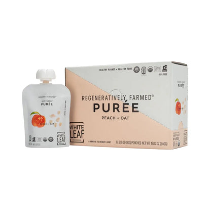 Organic Regeneratively Farmed® Peach + Oat Puree | White Leaf Provisions